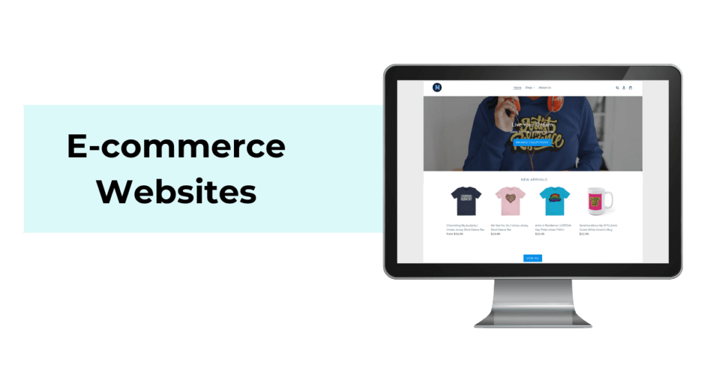 E-commerce Websites Portfolio Header