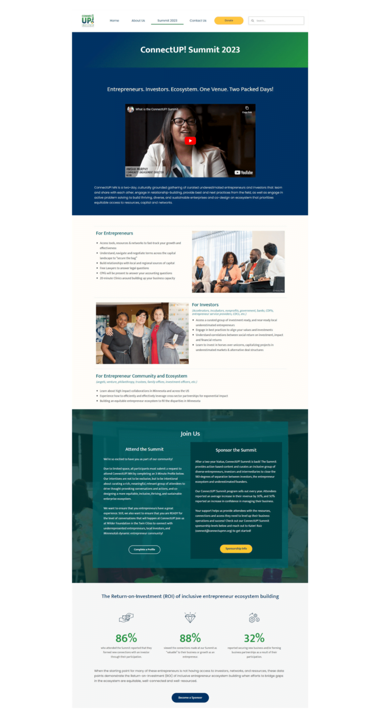 WordPress Portfolio Example - Nonprofit Conference Website