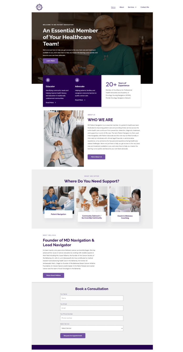 WordPress Portfolio Example - Custom Health Care Professional Website